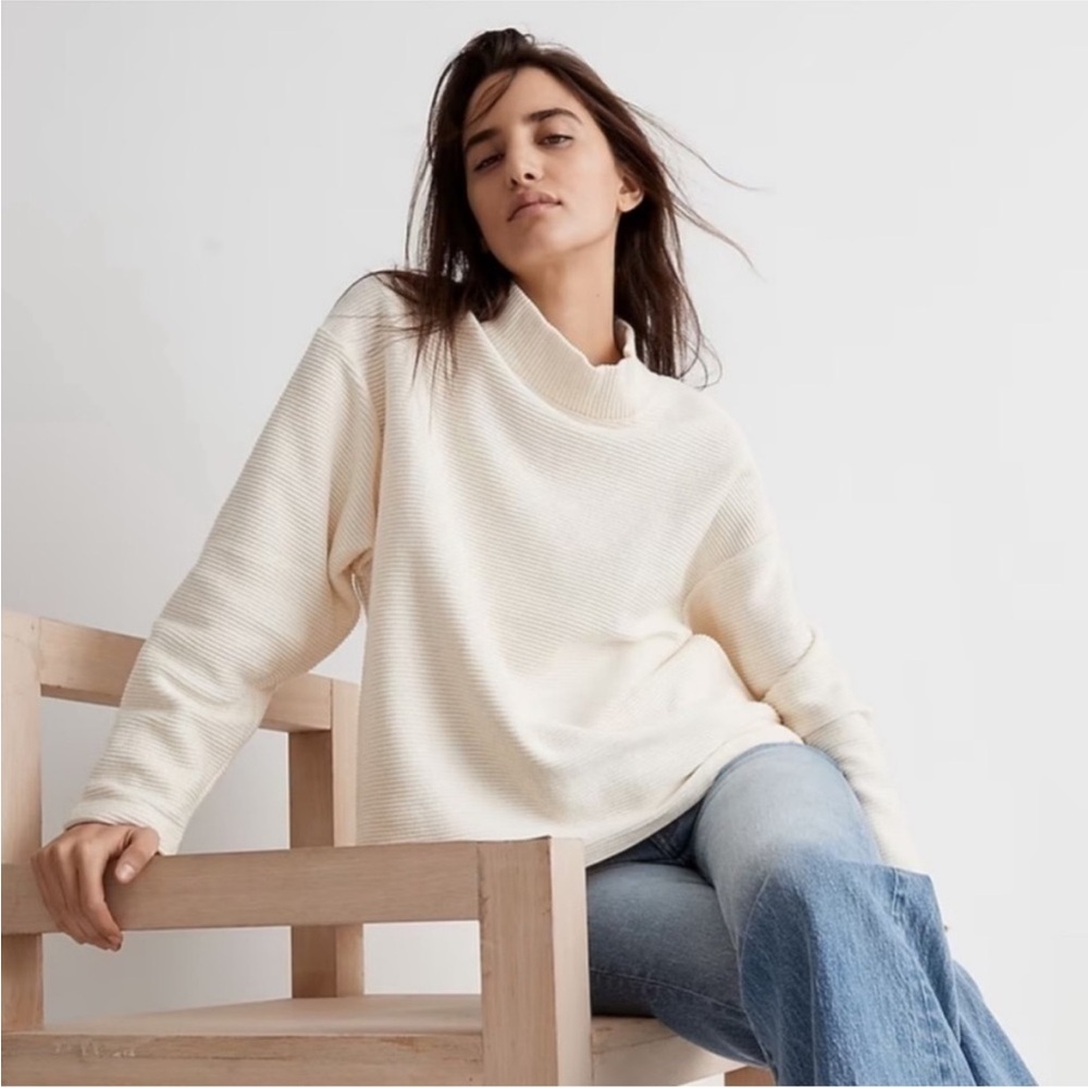 Madewell Funnel Neck Drop Shoulder Top Small